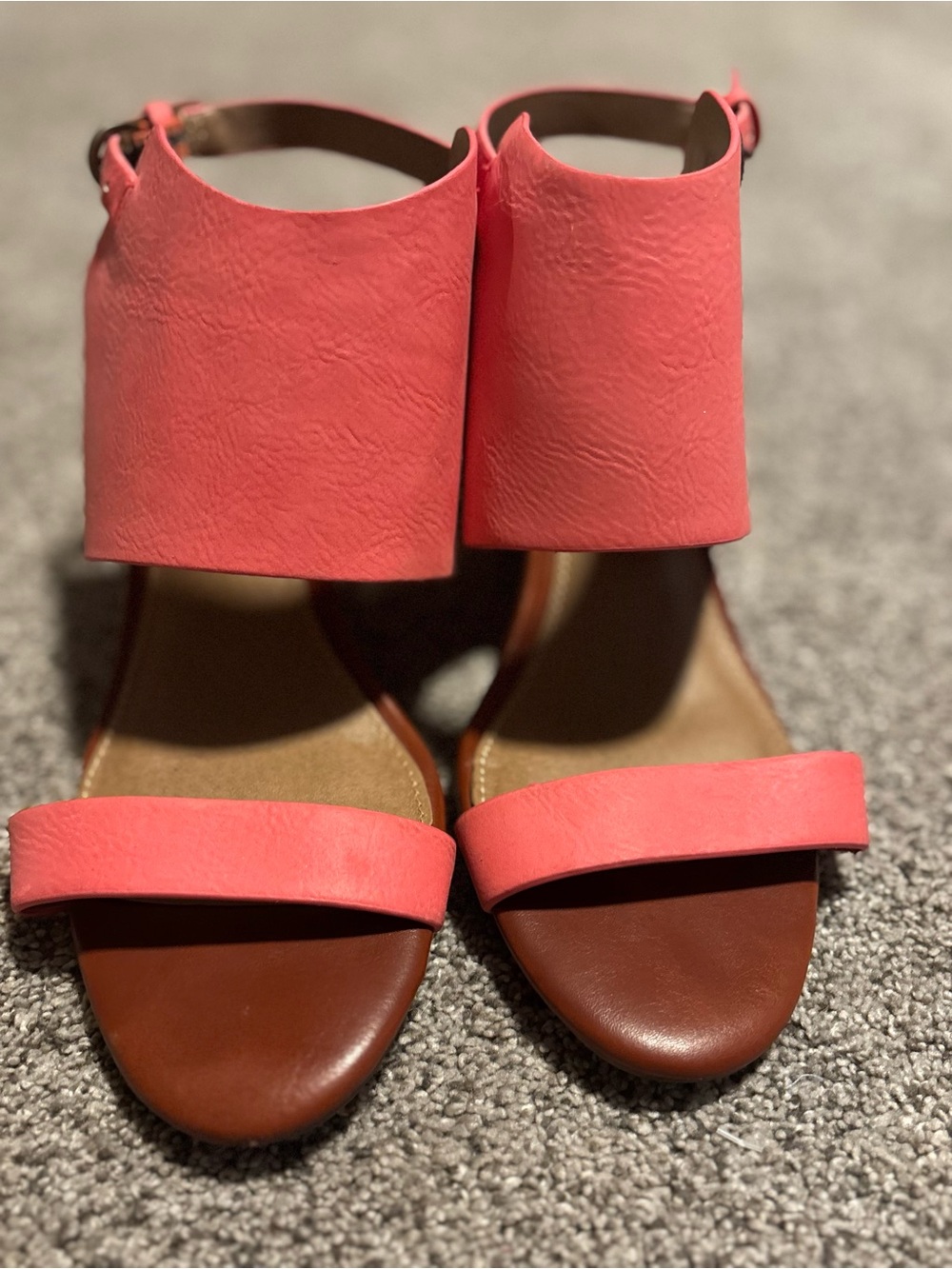 🌸Cato Coral Pink Ankle-Cuff Heeled Sandals